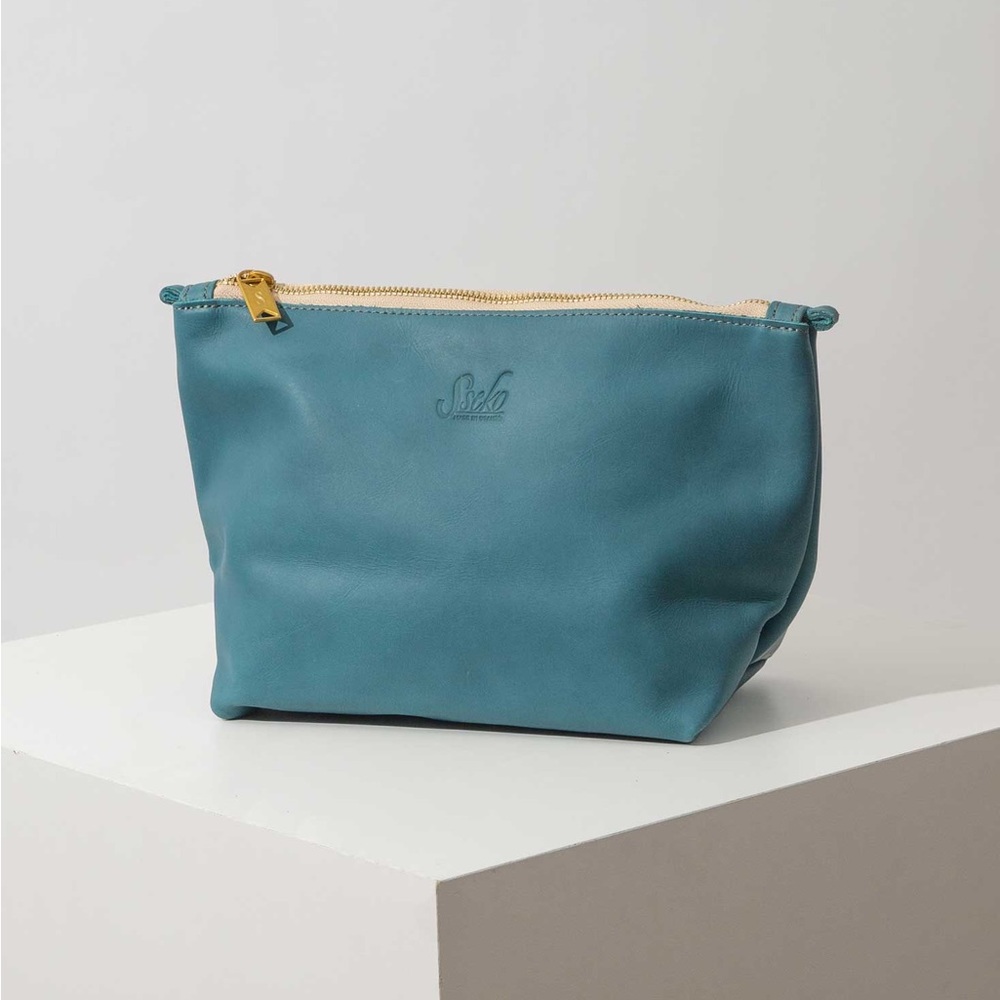 Sseko carryall cosmetic bag in High seas